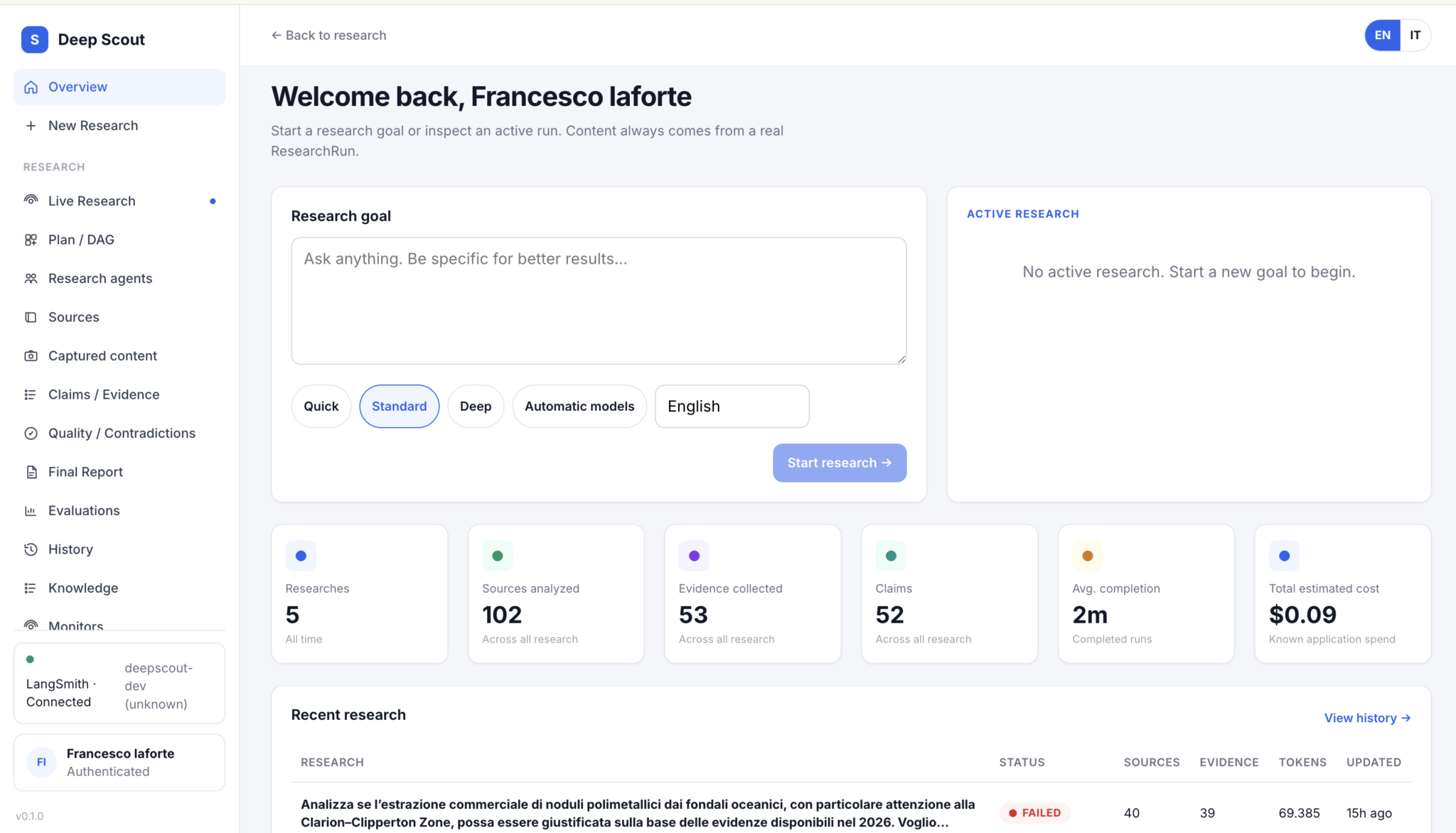 DeepScout — Evidence-based multi-agent research